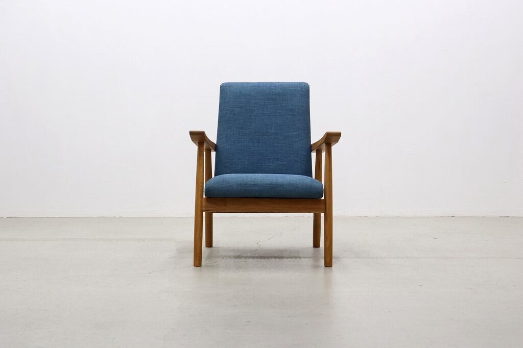 沼津店】オーク材 ナチュラル モダン アームチェア 1Pソファ ラウンジ  