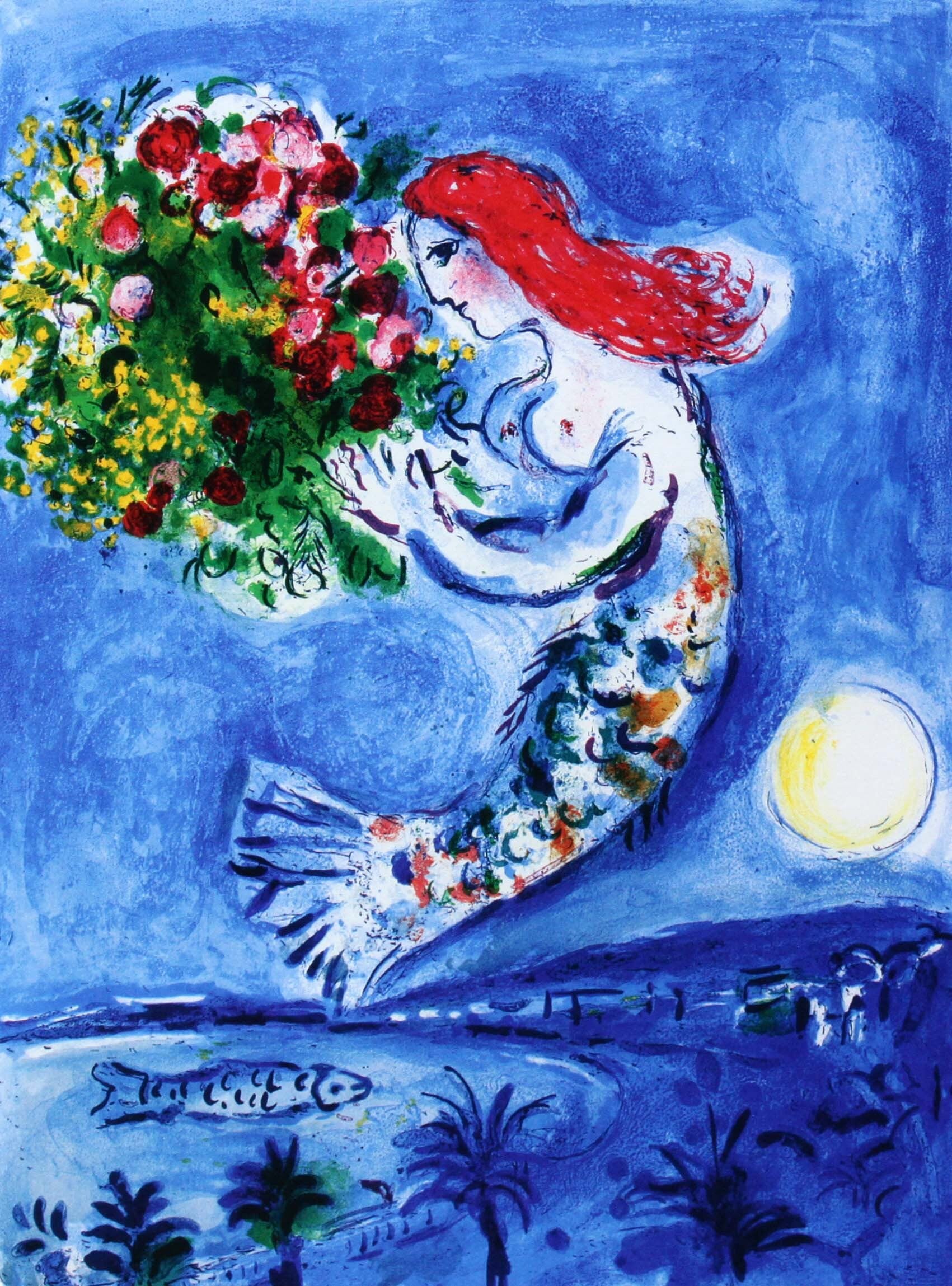 シャガール　ブルーエンジェル シャガール 青い天使 ☆マルク・シャガール『天使の湾』ジクレー