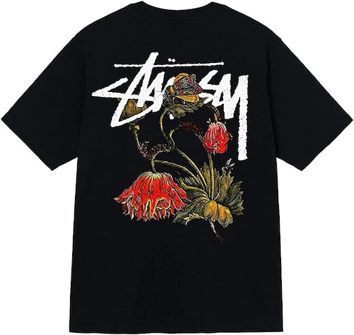 ステューシー Tシャツ STUSSY WITHERED FLOWER TEE BLACK [並行輸入]