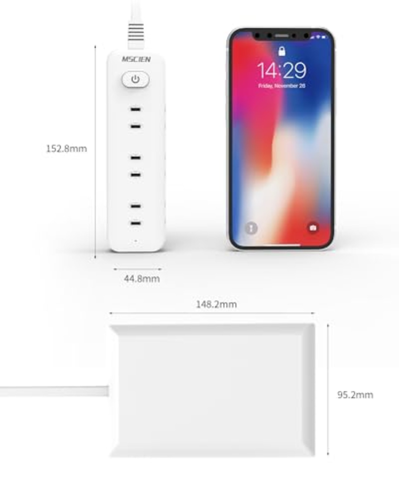 Mscien コンセントカバー 隠し ベビーガード 壁 コンセント 見せない 子供赤ちゃん 引き抜き防止 電源タップ かくしカバー 見えない 延長コード 5m 雷ガード 9個口 壁掛け テーブルOAタップ 分岐たこあし スイッチ付き おしゃれ エムサイン