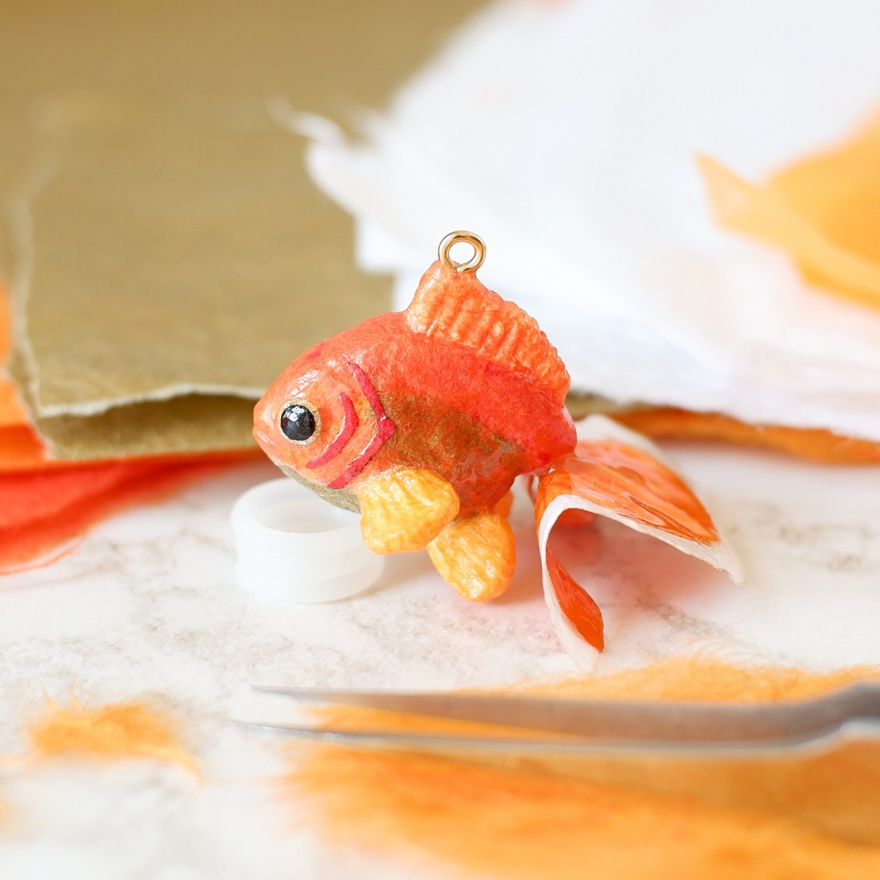 和紙小物/アクセサリー『金魚（トサキン・土佐金・土佐錦）』