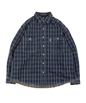 【#Re:room】CHECK STITCH BIG DENIM SHIRTS［RES092］