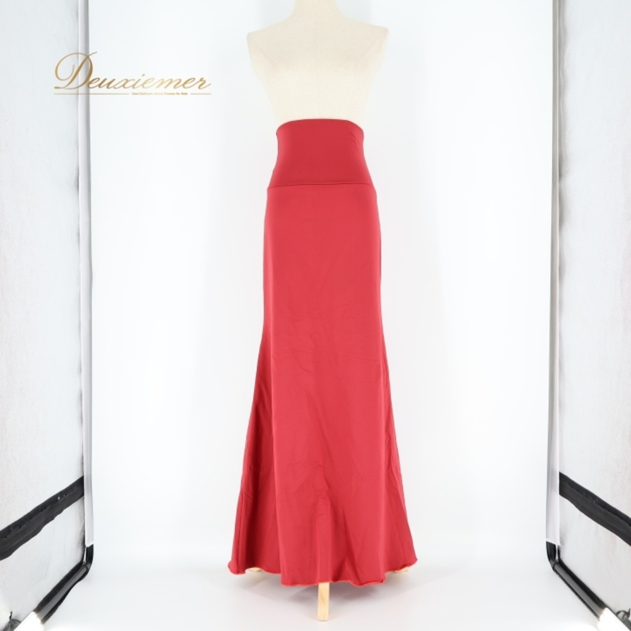 フラメンコ 衣装 ファルダ スカート レッド系 QTOMA スペイン製 赤 無地 シンプル ペチコート 伸縮 ストレッチ 練習 レッスン ハイウエスト ダンス衣装 イベント ステージ インナー 落ち着いた色