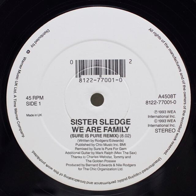 Sister Sledge / We Are Family '93 Mixes [8122-77001-0, A4508T] - 画像3