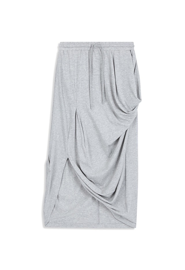 [OPEN YY] DRAPED COTTON SKIRT, GRAY 正規品 韓国ブランド 韓国通販 韓国代行 韓国ファッション オープン ワイワイ 日本 店舗