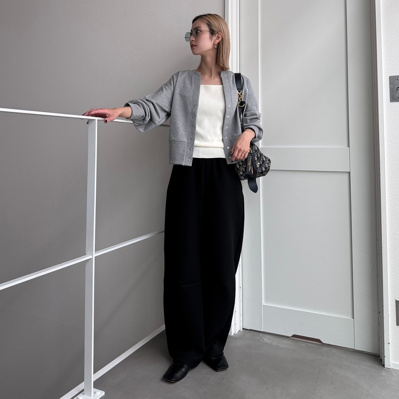 キーネックスウェットCD/グレー