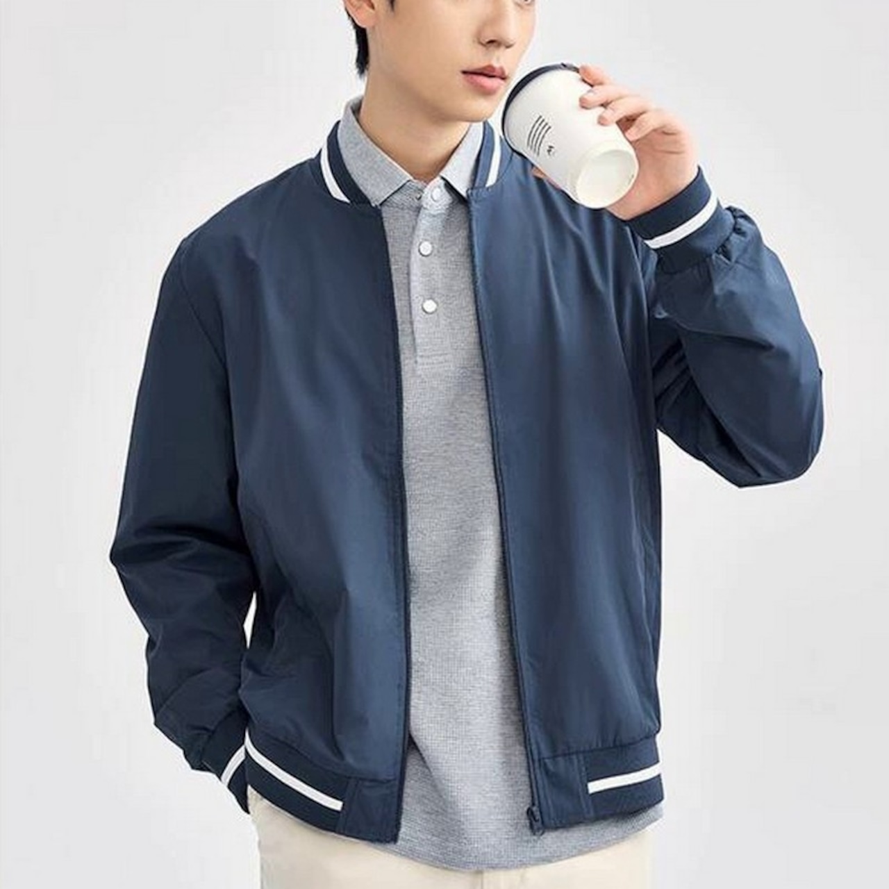 カジュアルフィット ベースボールジャケット af0043