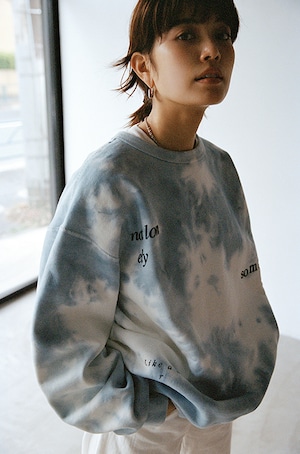 Multi Graphic Crew Sweat TIEDYE BLUE