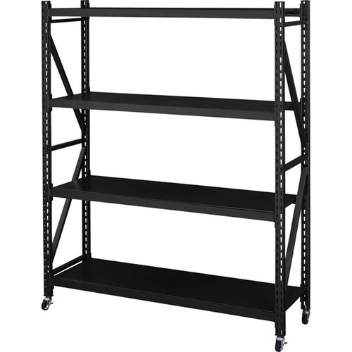 ボルトレスラック ブラック グリーン アイボリー 黒 緑 白 組立必要品 3段 高さ157cm スチールラック オープンラック オープンシェルフ 収納棚 キャスター付き