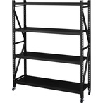 ボルトレスラック ブラック グリーン アイボリー 黒 緑 白 組立必要品 3段 高さ157cm スチールラック オープンラック オープンシェルフ 収納棚 キャスター付き