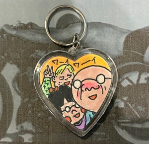 ハートの手描きイラストキーホルダー#1