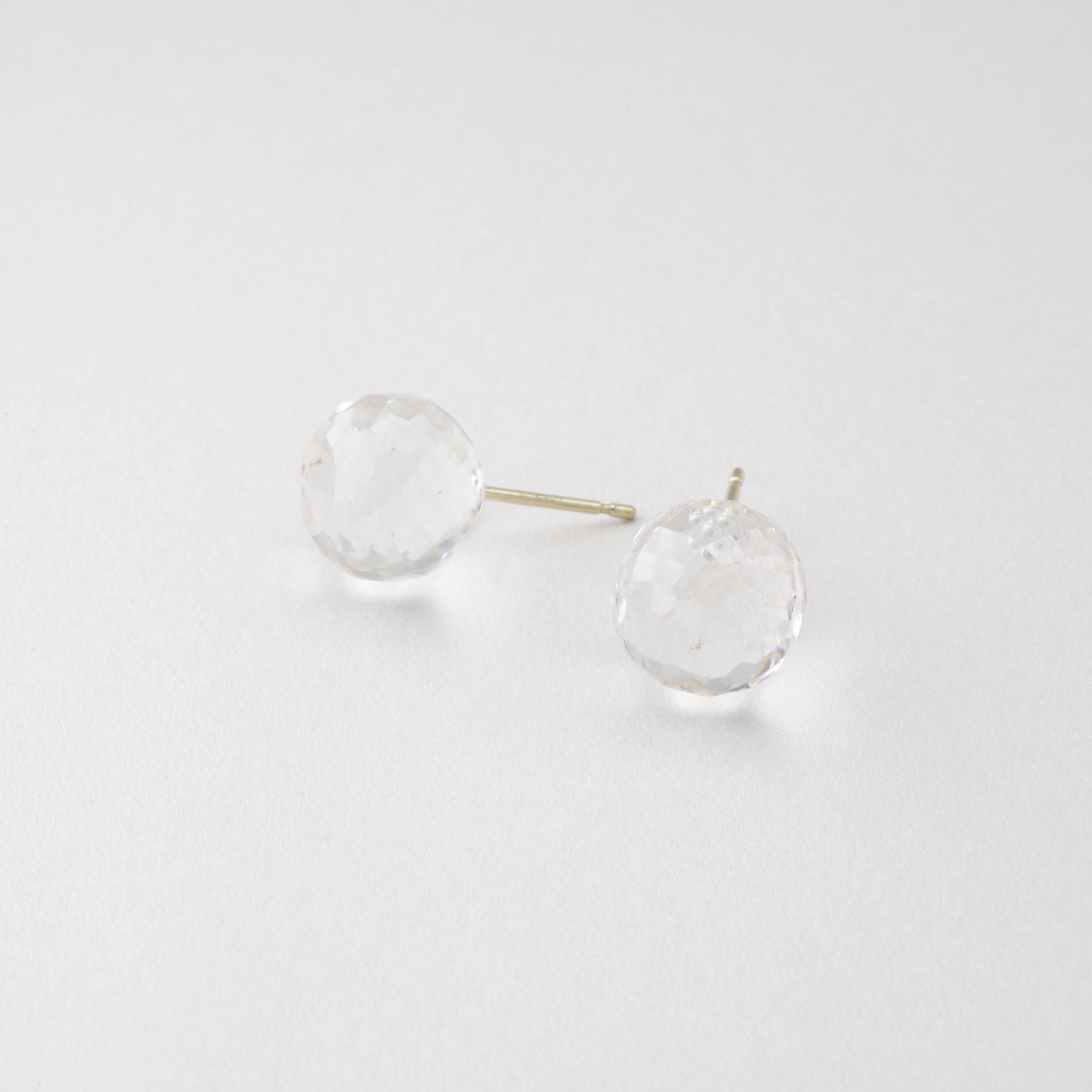 10K Himalayan Crystal Diamond cut Earrings