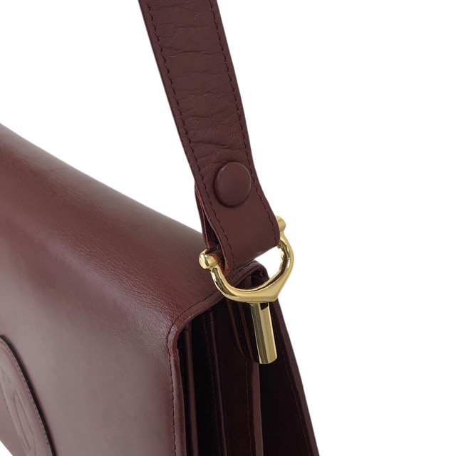 Cartier カルティエ ショルダーバッグ ボルドー ロゴ フラップ vintage ヴィンテージ オールド 6v5yie
