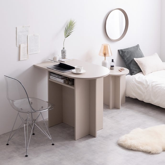 棚付きマルチデスク 幅90cm 木製 コンパクト 在宅ワーク 学習机