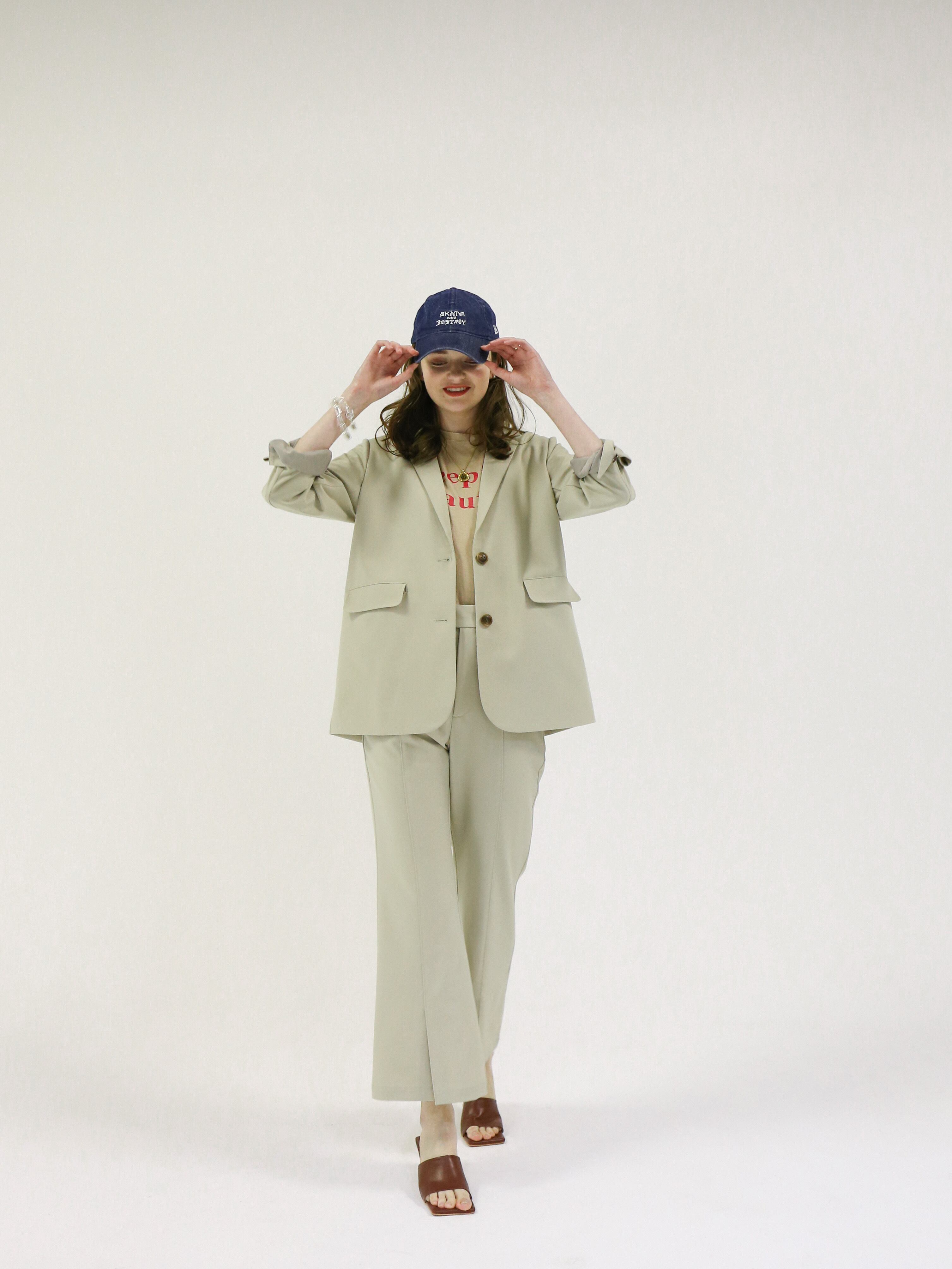 slit flare slacks（beige green） | Katrin TOKYO