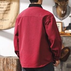 Button Front Long Sleeve Work Shirt ◇5color H0802