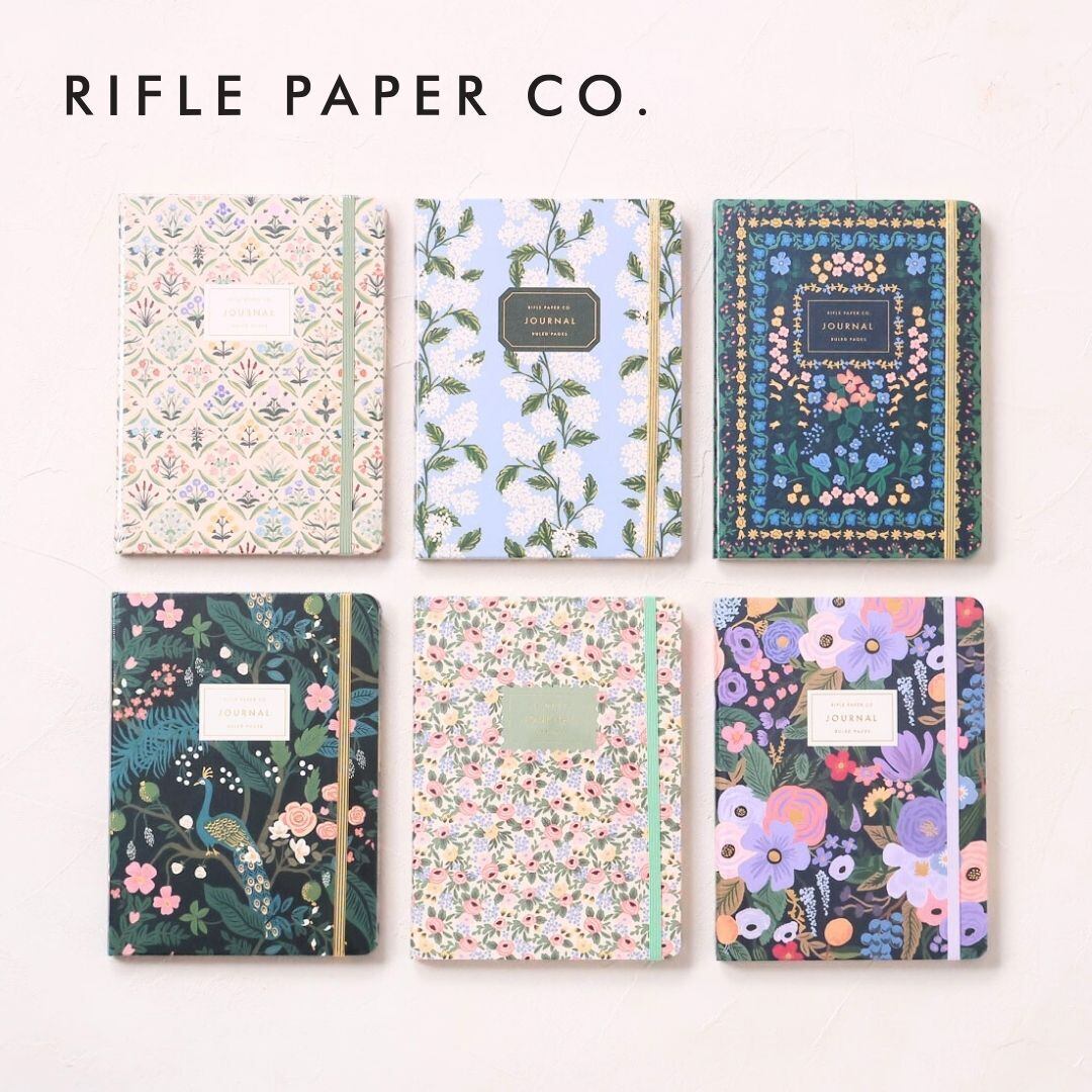 ライフルペーパー RIFLE PAPER CO. ペン付きノート ハードカバーノート ボールペン アメリカ 罫線あり 可愛い おしゃれ 持ち歩き 日記 プレゼント ギフト a5 ノート 15×20cm JWM00 Fi004