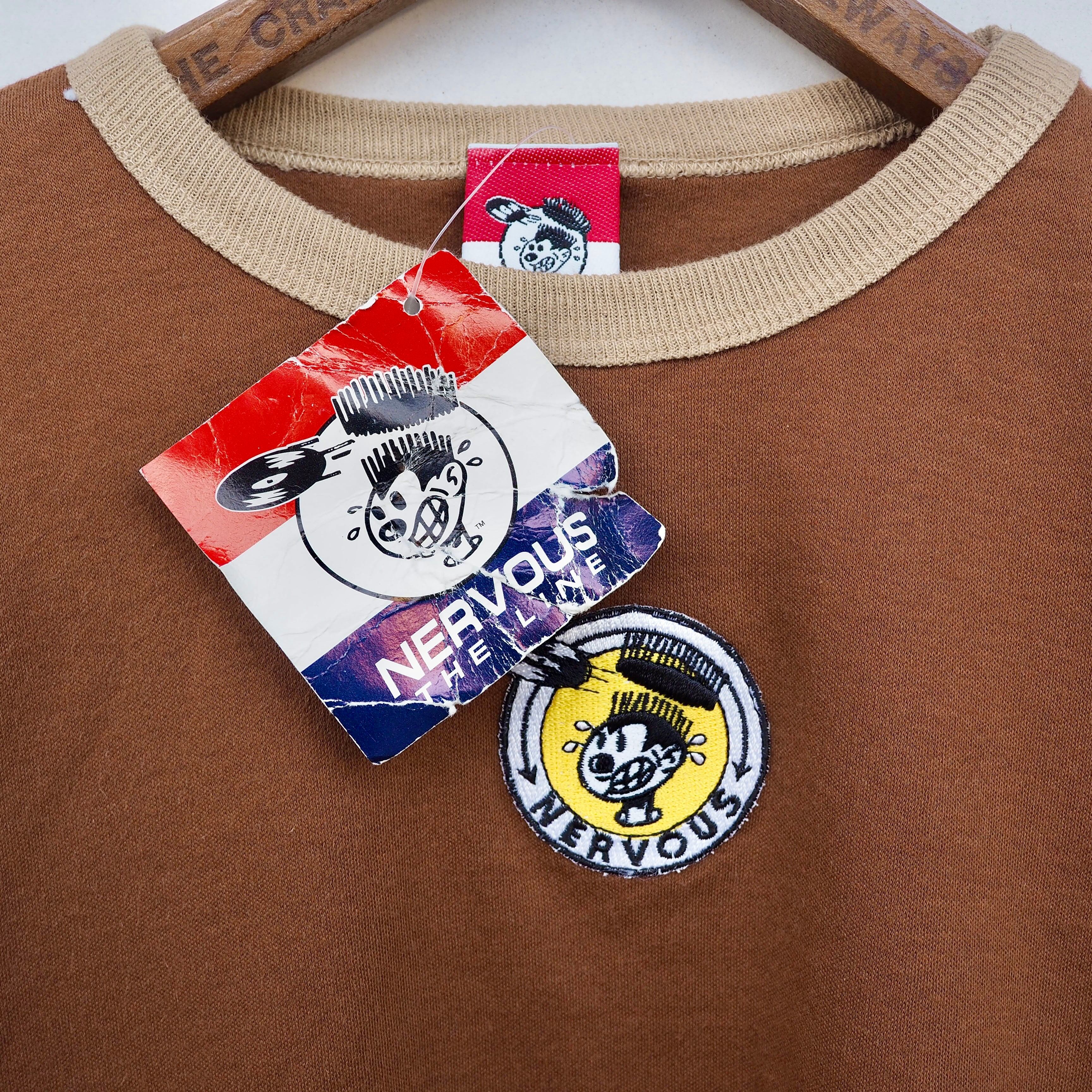 Kids《NOS》90's NERVOUS RECORD ringer T-shirt M /USA製 ナーバス