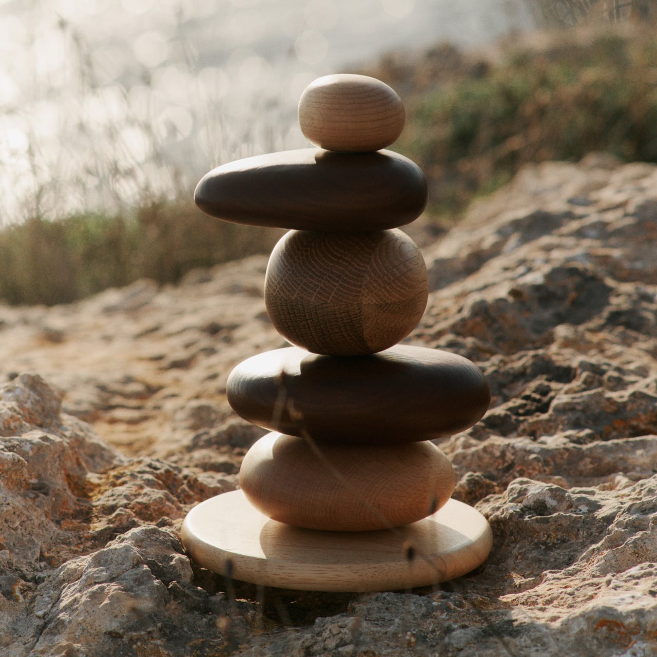 ONLINE限定】Pebble Stacking Blocks / Multi / Φ13.5×H20.7cm / Ferm
