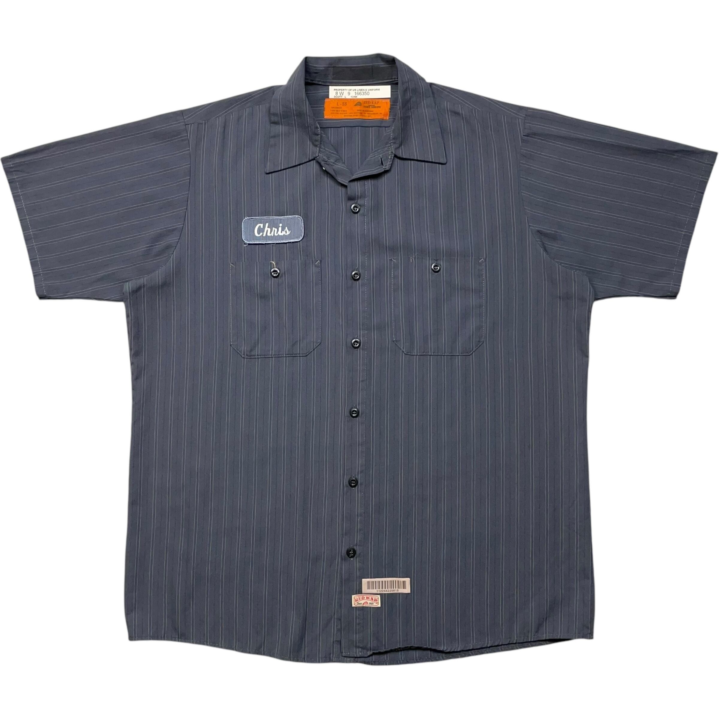 《L》REDKAP レッドキャップ ワークシャツ 半袖シャツ ストライプ no.6552