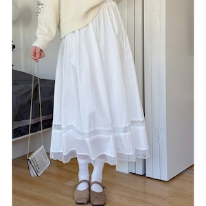 girly all matching skirt with layered elastic waistband