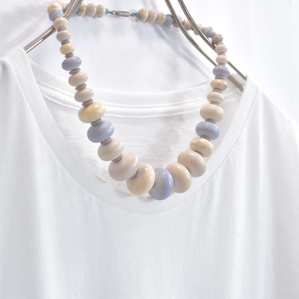 Vintage 天然石 ビーズ ネックレス 首飾り ストーン アクセサリー