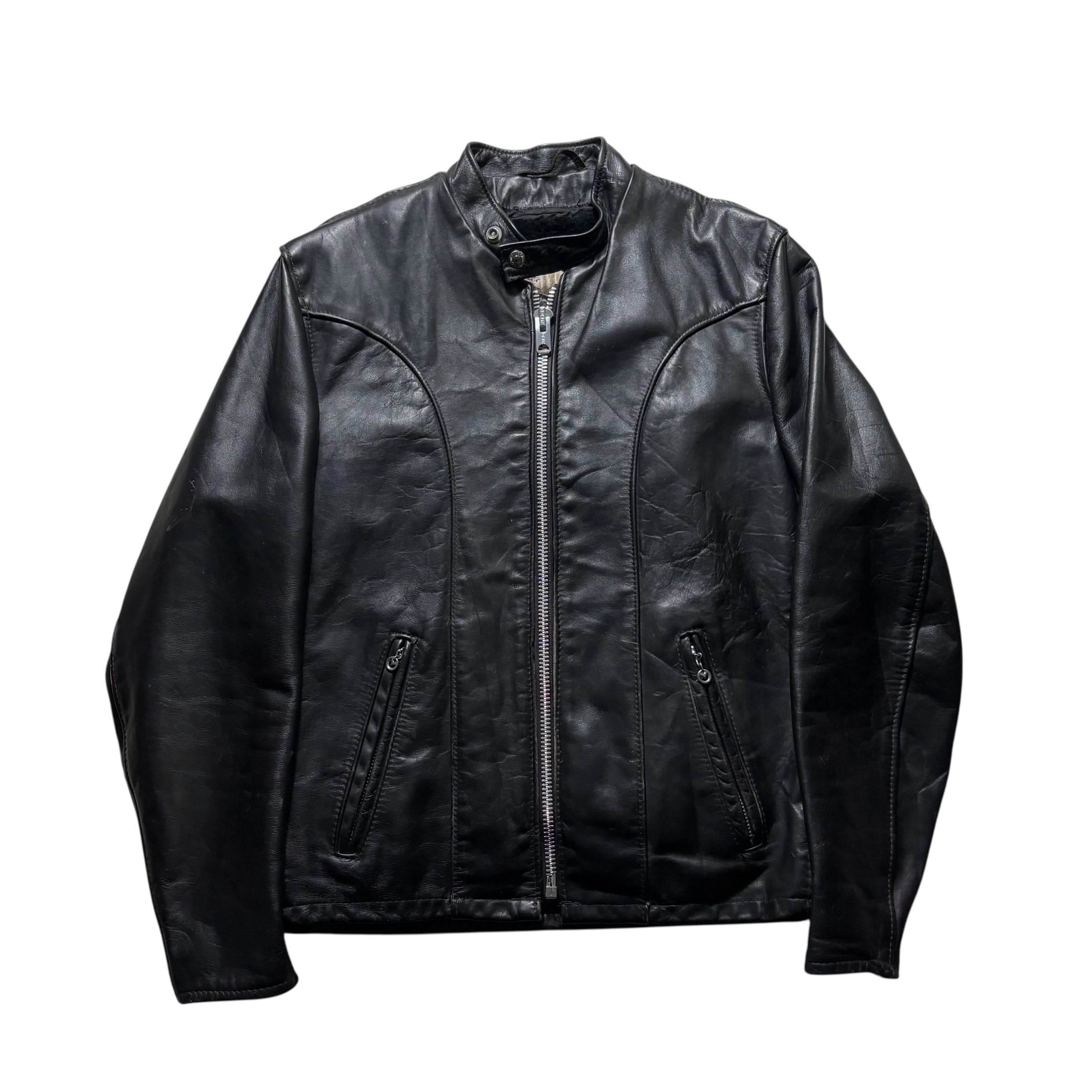 vintage 1970's CYCLE RIDER by SCHOTT black leather single riders