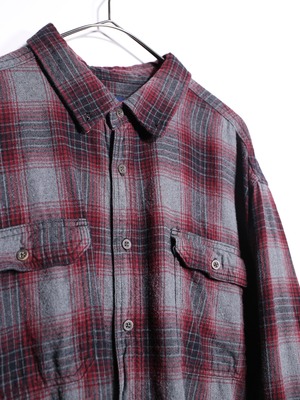 XXL over silhouette ombre check shirt