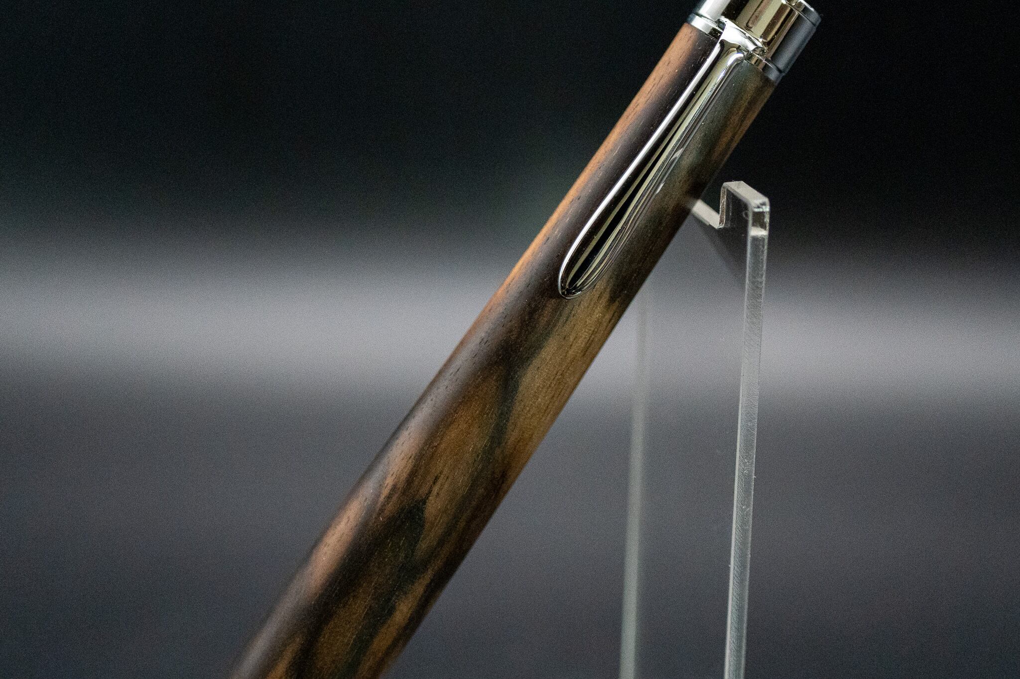 【魅惑の黒い紋様】 黒柿孔雀杢 極上 silver MP ※BPにも変更可