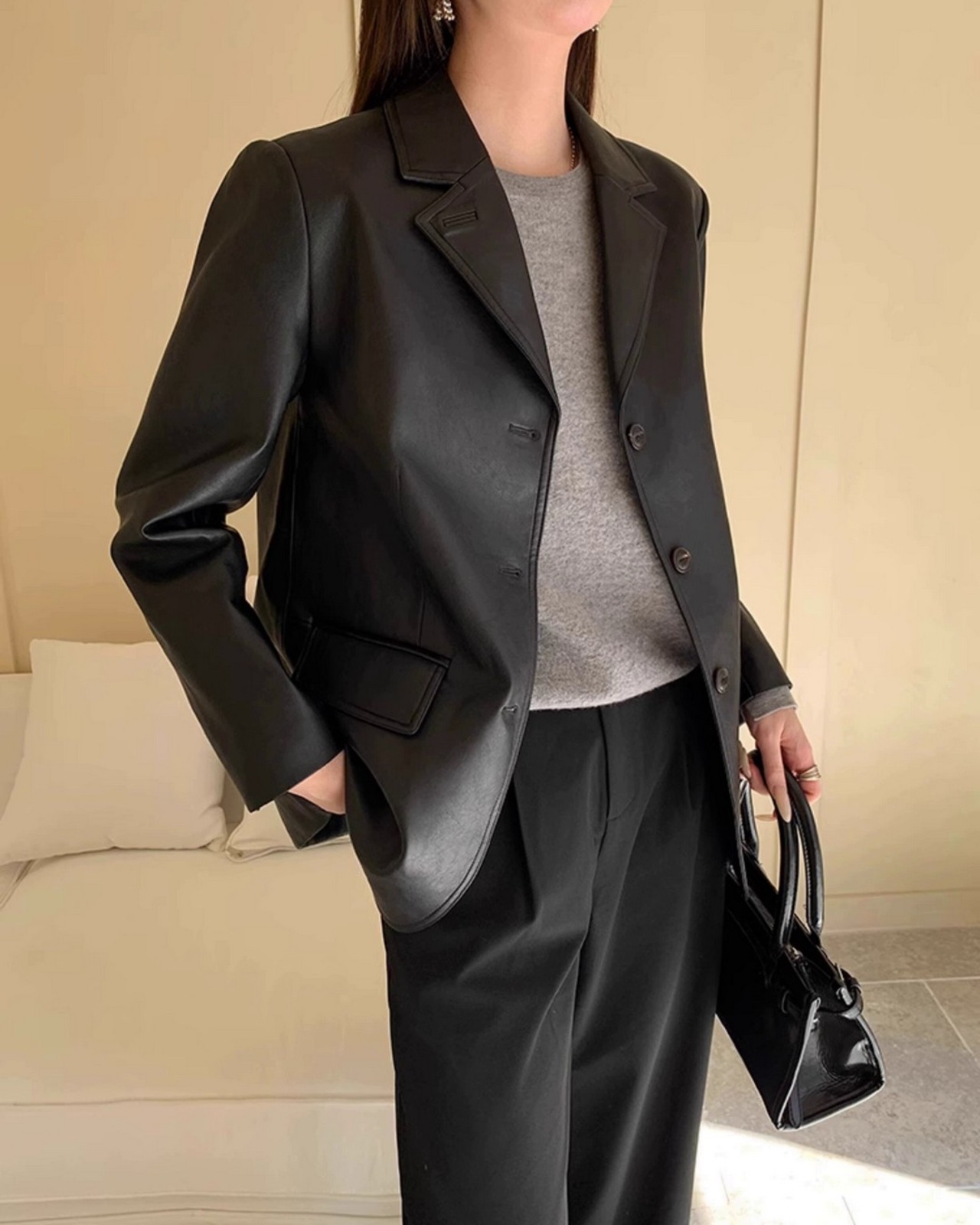 クラシックエッジレザーライクジャケット A0583 - 1