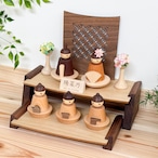 木製ひな人形 二段飾り 天然木の雛飾り|国産|ナチュラルでかわいいおひなさま 初節句・出産祝い・ギフトにもおすすめ