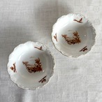 小皿　小ボール　2個セット　エレガントな縁飾り　マロンカラー風景画　Seltmann Weiden社 12twer6