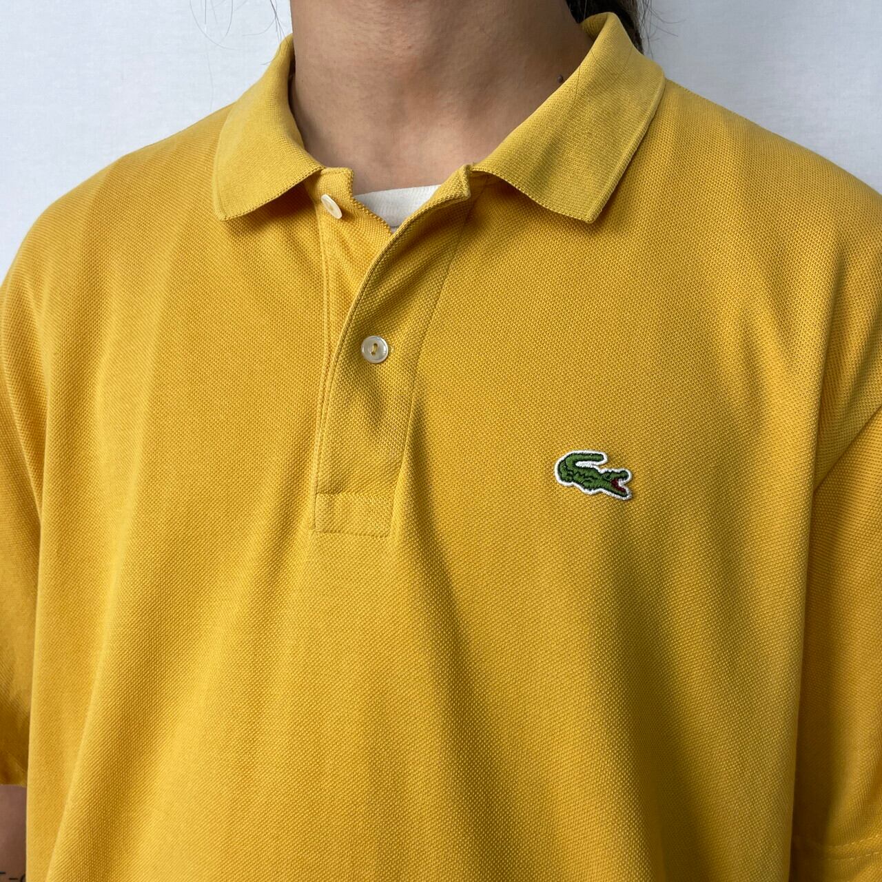 90年代 フランス製 LACOSTE フレンチラコステ ポロシャツ メンズL-XL相当 古着 90S ビンテージ ヴィンテージ イエロー  黄色【ポロシャツ・ラガーシャツ】 | cave 古着屋【公式】古着通販サイト