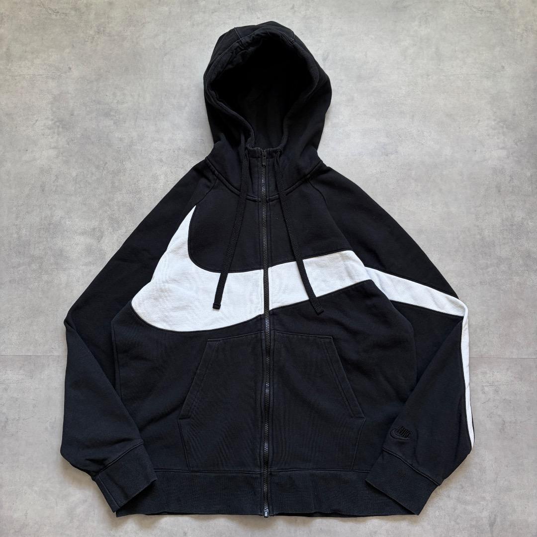 NIKE ナイキ フリース 古着 ハーフジップ ショート丈 XL 黒 16524 | fuufu