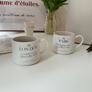 paris london mug / パリ ロンドン マグカップ コップ レタリング おうちカフェ 韓国 北欧 雑貨