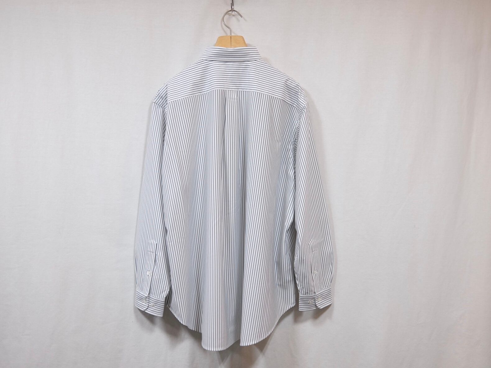 KANEMASA PHIL” 46G Atmosphere Stripe Shirt White Navy” | Lapel