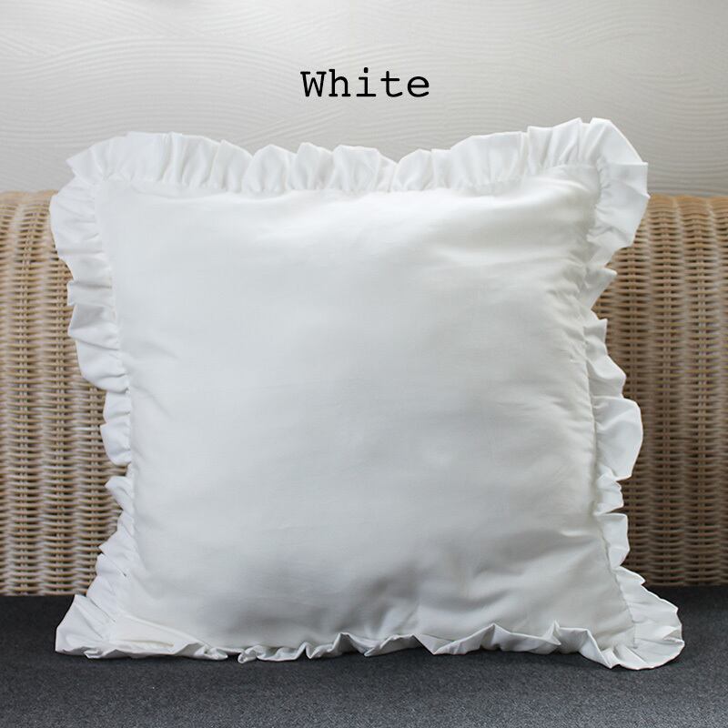 モノトーン フリル クッションカバー （3色セット） ホワイト