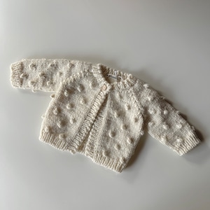 THE BLUEBERRY HILL / popcorn cardigan ( Cream,Brush,Walnut,Latte ) One size 6m ~ 2y