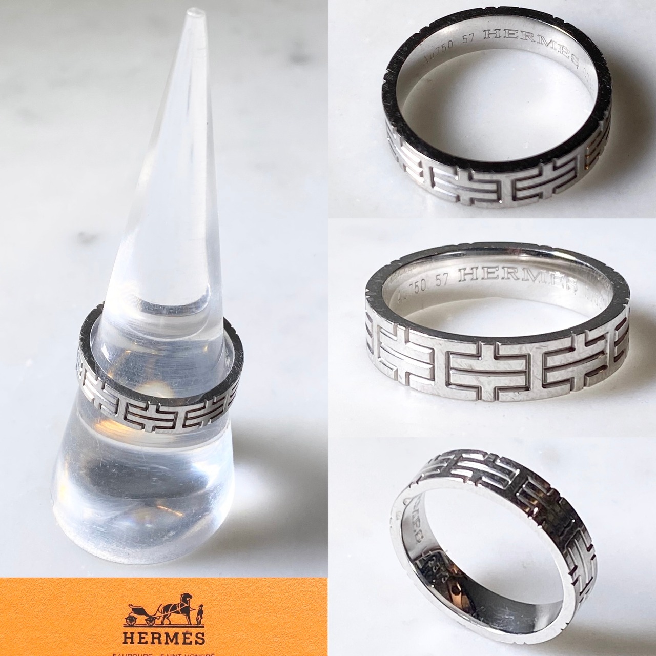 HERMES k18 gold ring “killim”