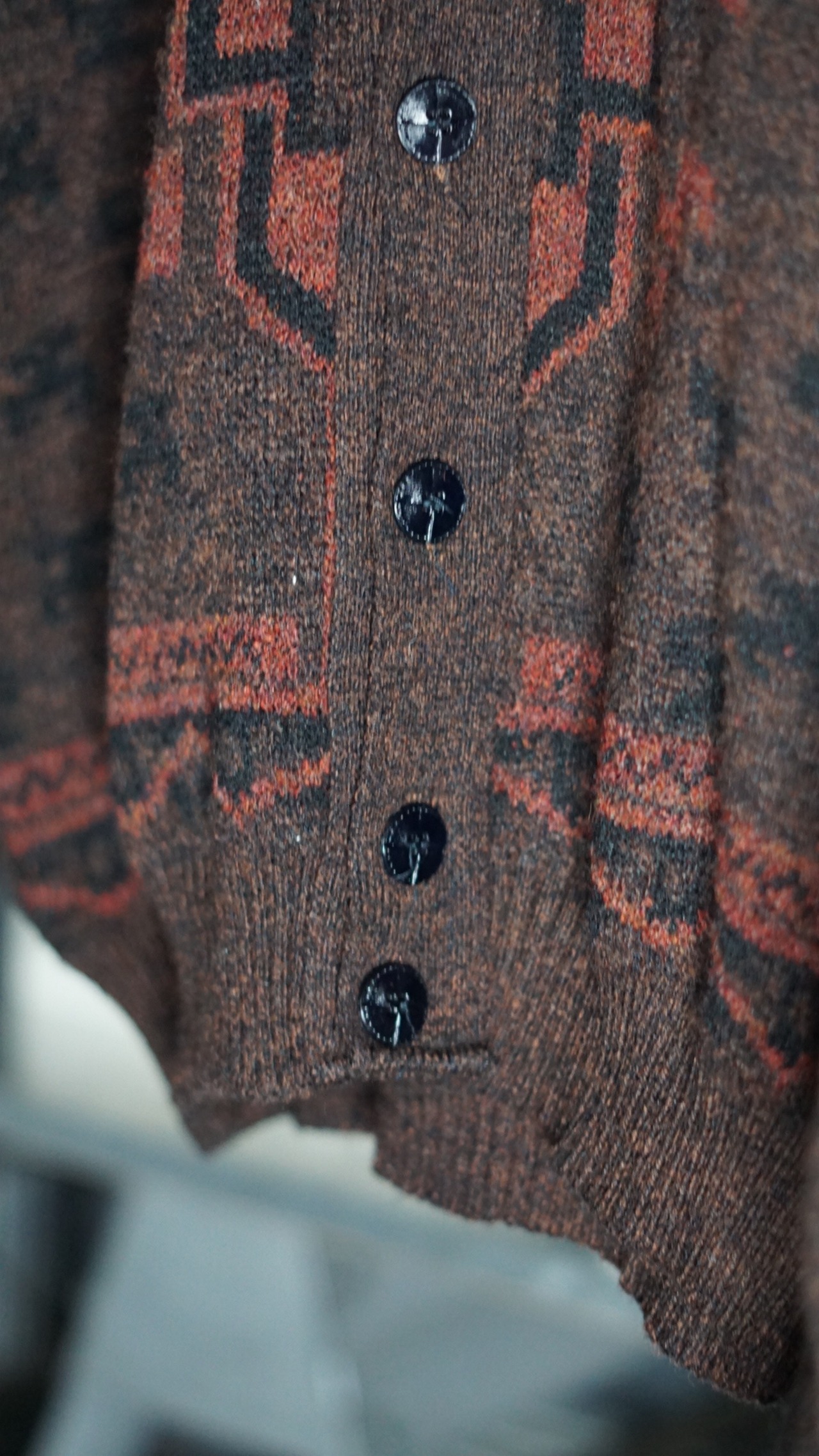 90's BROWN DESIGN CARDIGAN