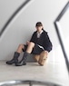 MEIAS " LOW GAUGE KNIT B-15 ( NAVY )"
