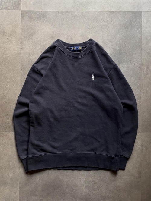 POLO RALPH LAUREN ワンポイント刺繍 クルーネックスウェット M 紺