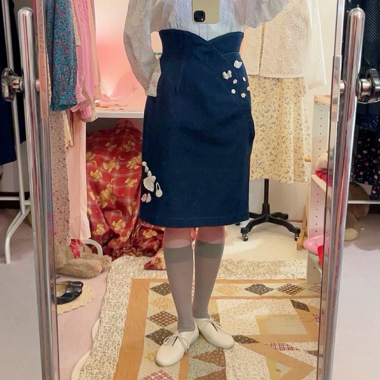 remake ✂︎ fairy's outing big buckle skirt