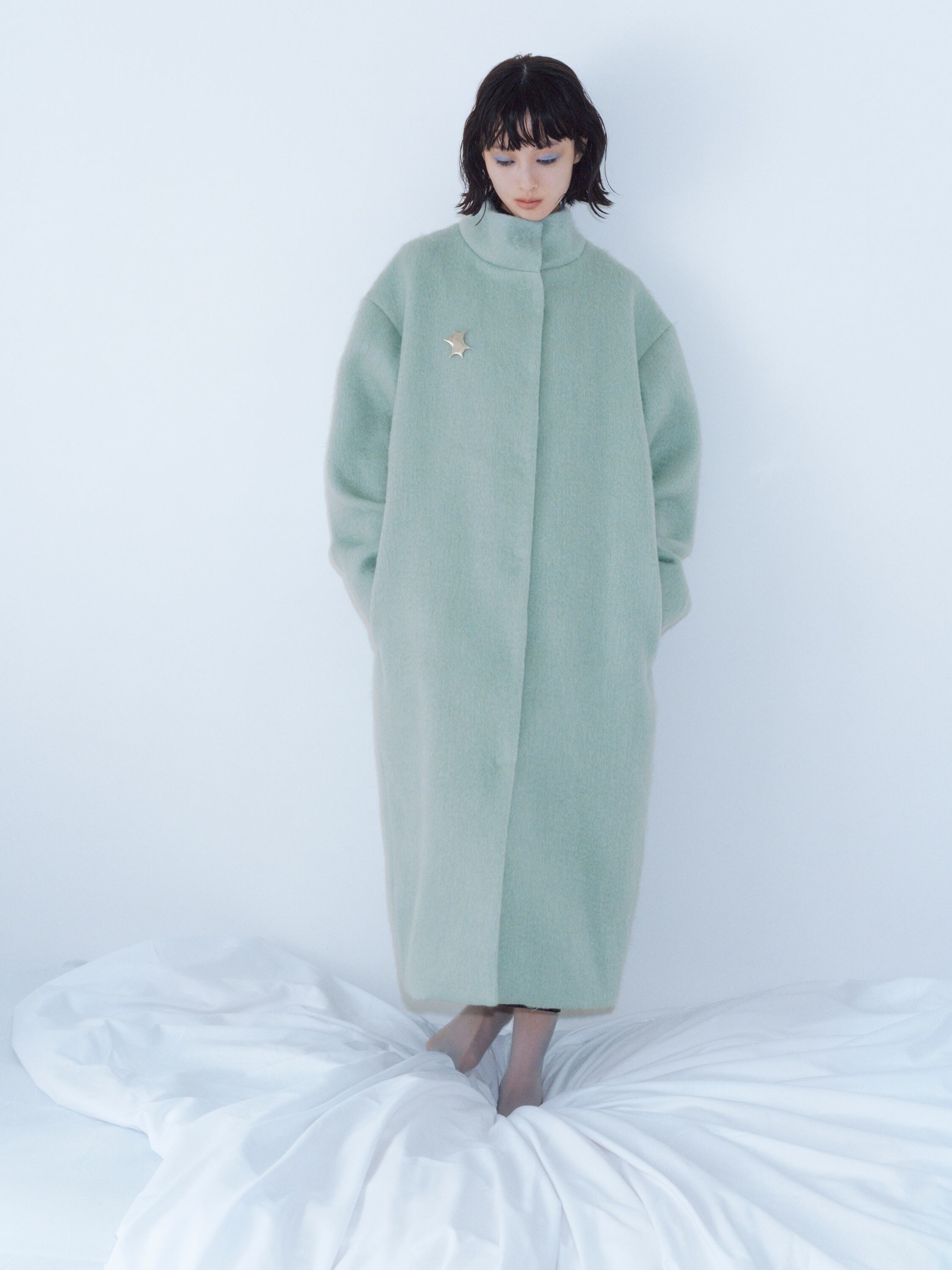 RITSUKO KARITA Plain cocoon coat〔plain〕