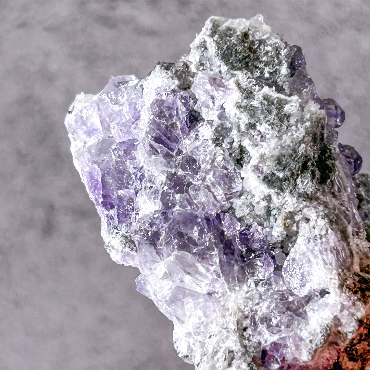 パープルフローライト&水晶