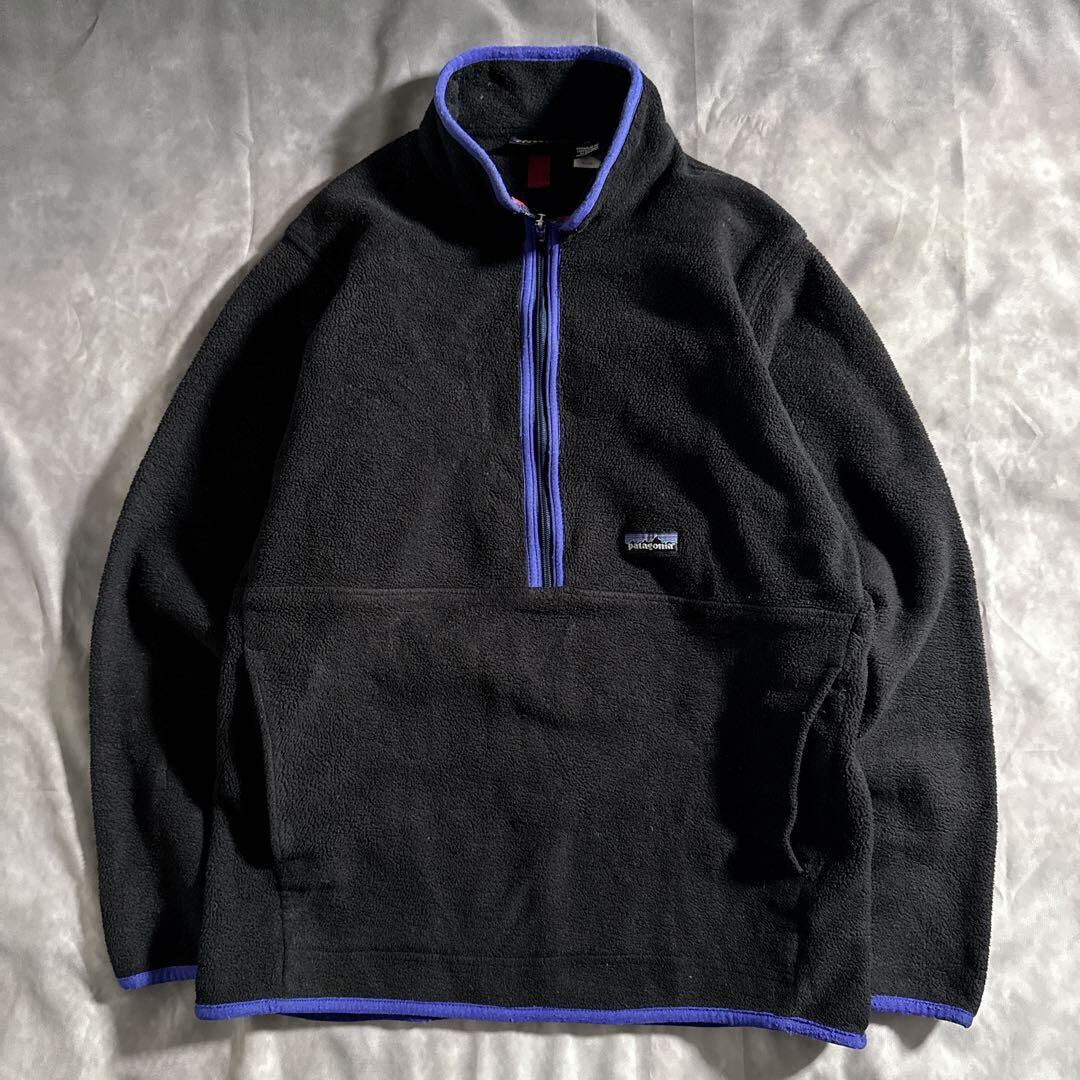 90～00s OLD STUSSY/Half zip Hoodie/China製/紺タグ/L/ハーフジップ
