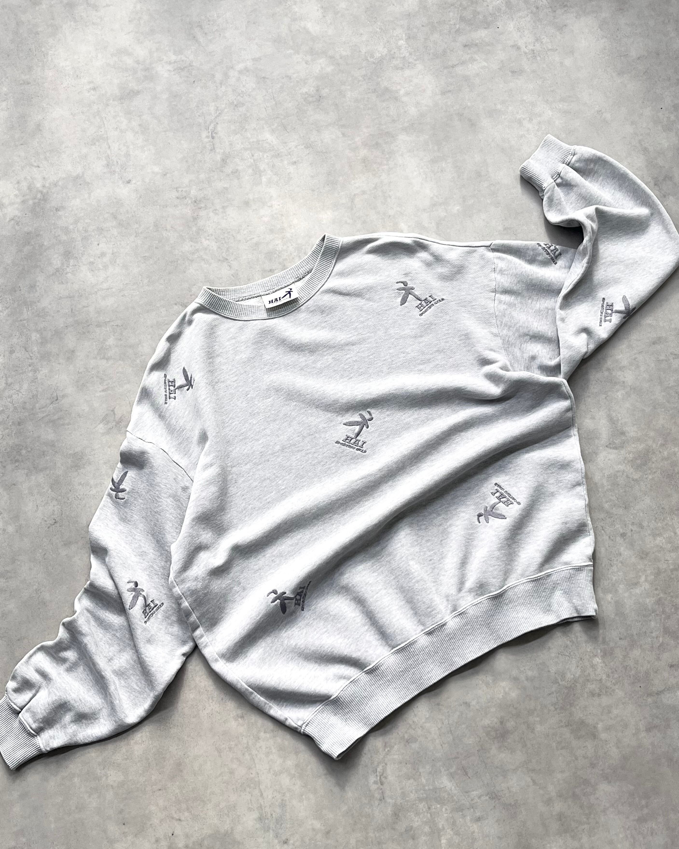 ~90s HAI SPORTING GEAR "Logo" Total Pattern Sweat Shirt