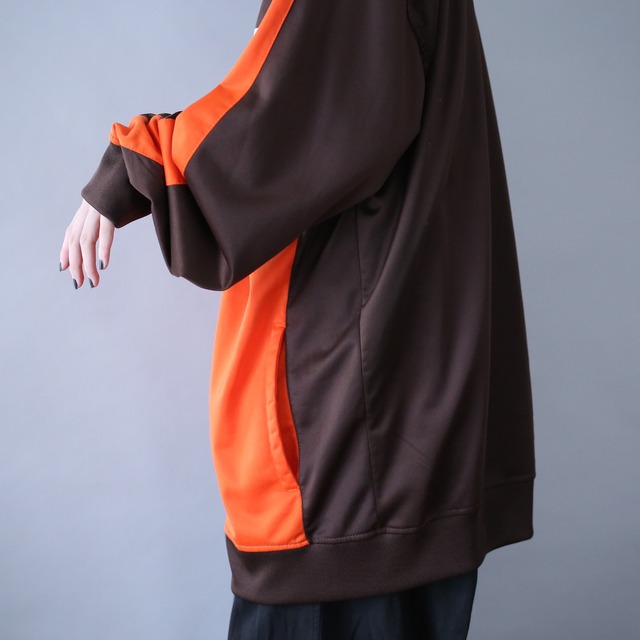 3-tone good coloring switching design XXL over silhouette track jacket