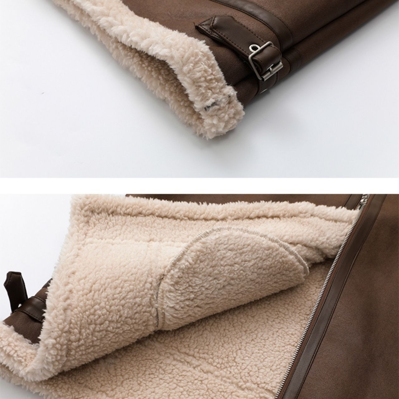 ムートン風ボア襟オーバーサイズスタンドカラーブルゾン　1002