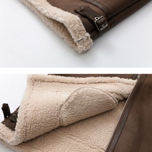 ムートン風ボア襟オーバーサイズスタンドカラーブルゾン　1002